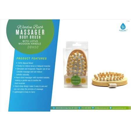 Homestead Bath Massager Body Brush with Lotus Wooden Handle HO3298669
